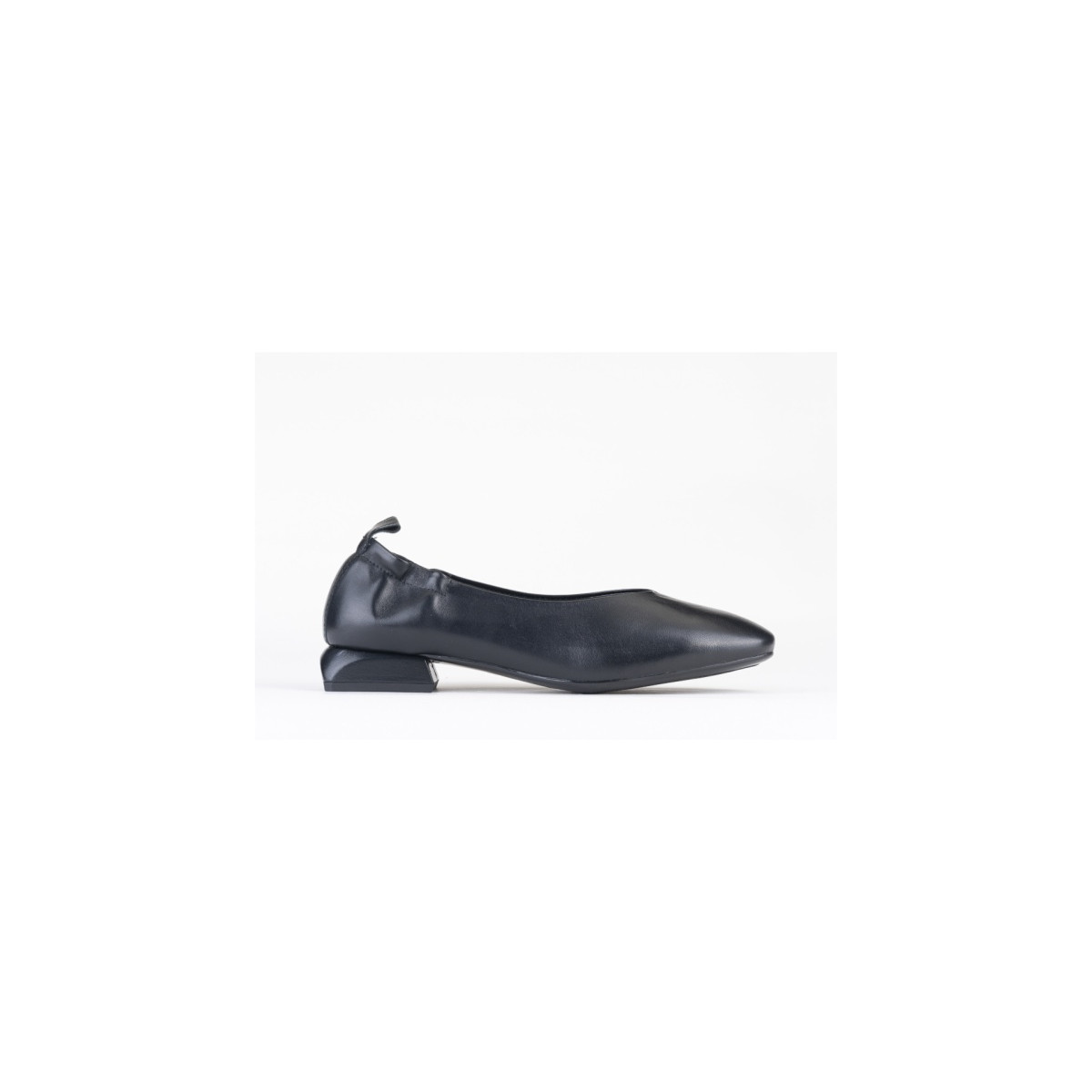 Ballerines petit talon en cuir - Noir - Lince