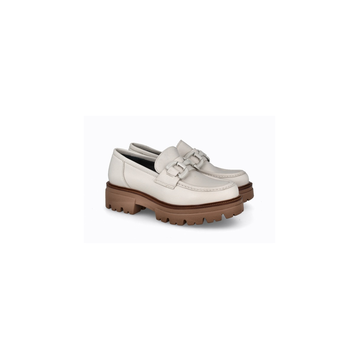 Mocassins plateforme en cuir - Blanc - Lince