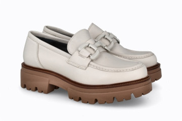 Mocassins plateforme en cuir - Blanc - Lince