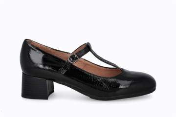 Chaussures à talon salomés en cuir verni - Noir - Lince