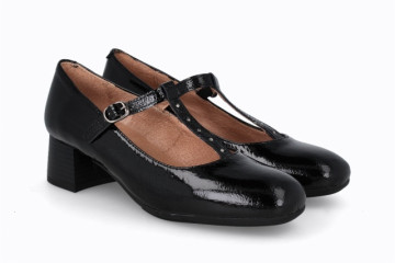 Chaussures à talon salomés en cuir verni - Noir - Lince