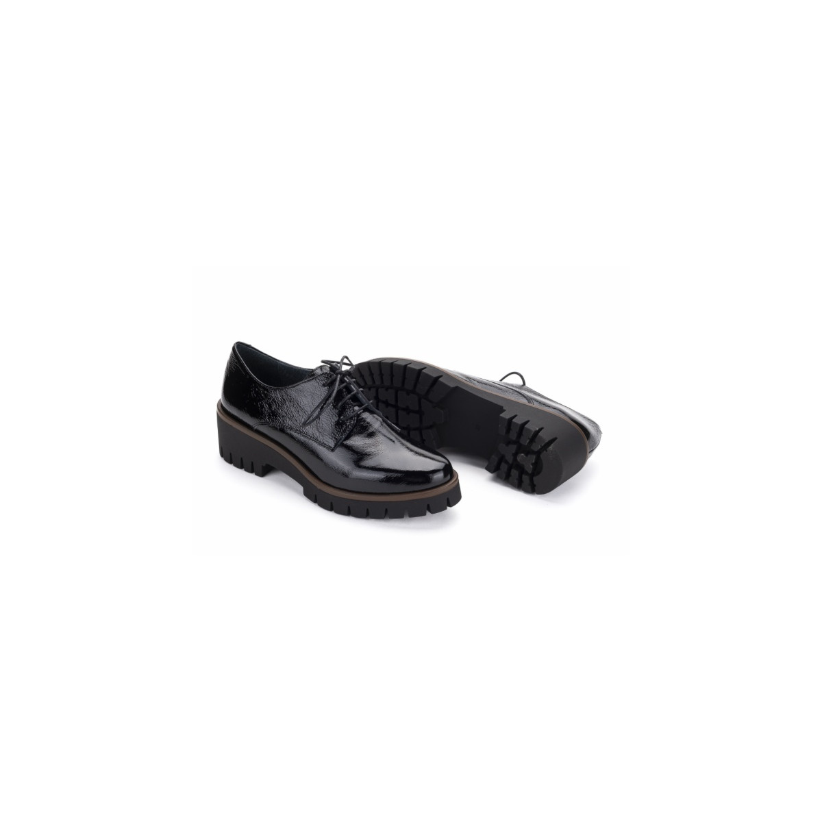 Derbies plateforme cuir verni - Noir - Lince