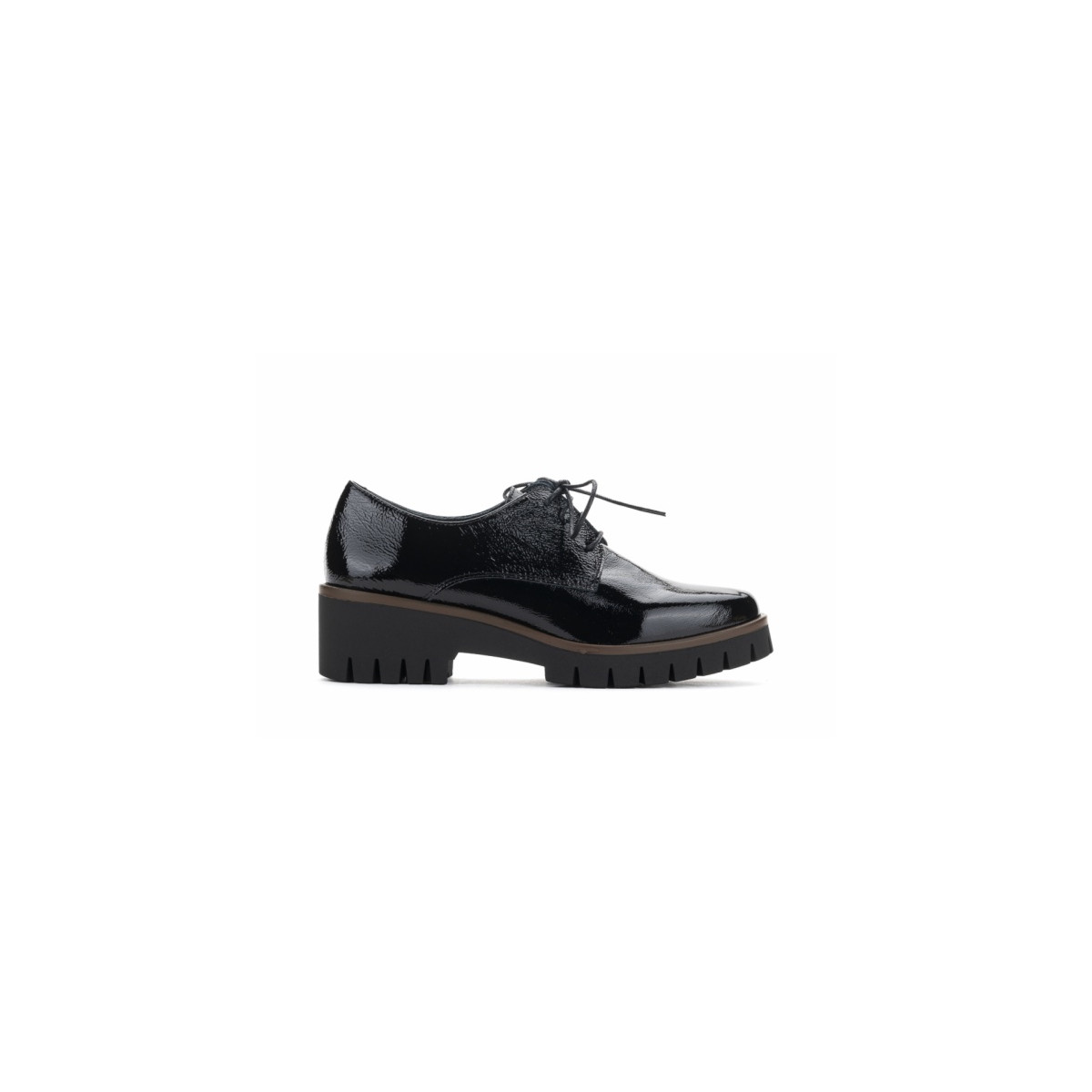 Derbies plateforme cuir verni - Noir - Lince