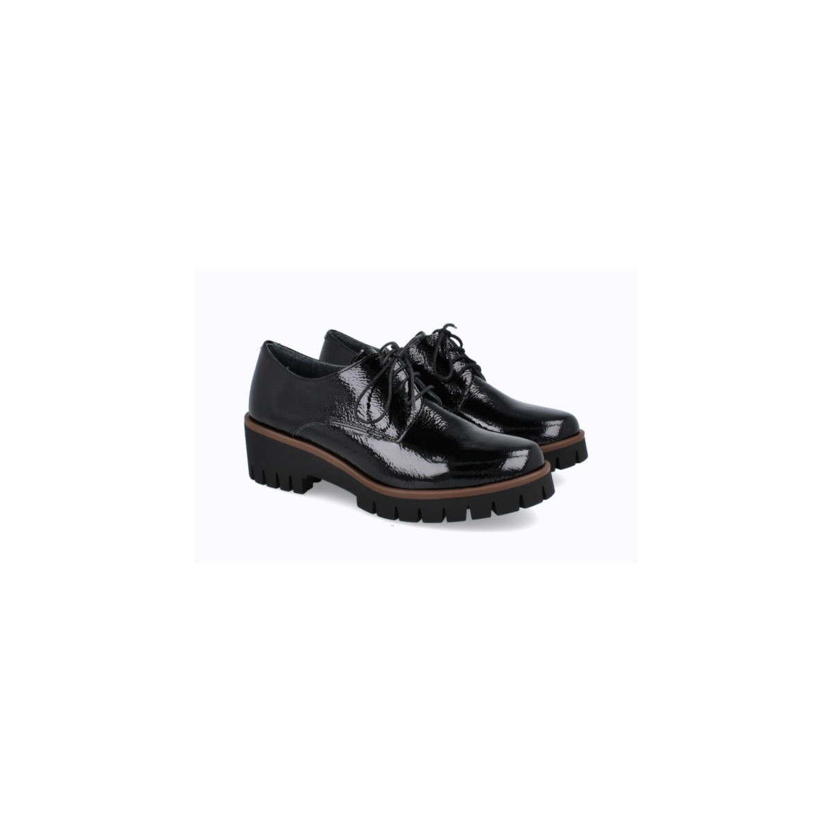 Derbies plateforme cuir verni - Noir - Lince