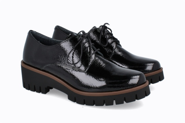 Derbies plateforme cuir verni - Noir - Lince