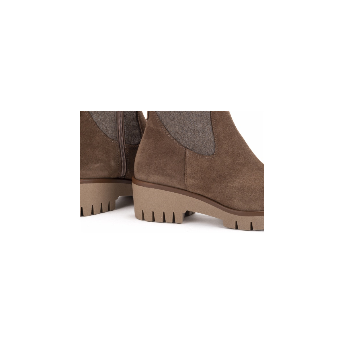 Bottines en daim à élastique - Beige - Lince