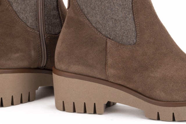 Bottines en daim à élastique - Beige - Lince