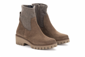 Bottines en daim à élastique - Beige - Lince