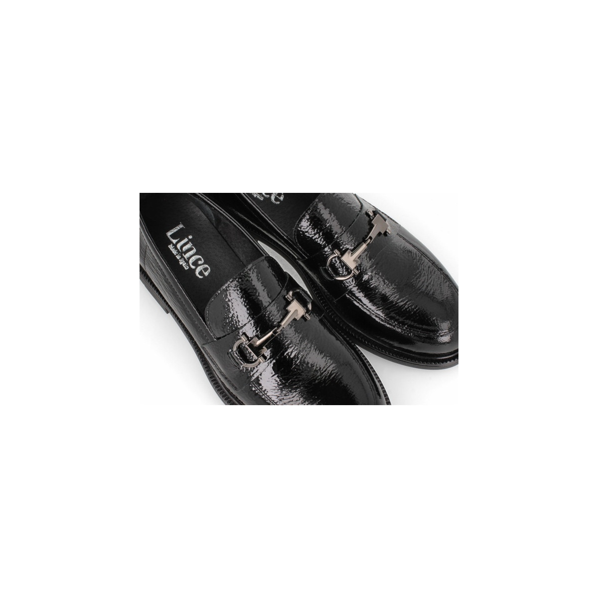 Mocassins en cuir verni- Noir - Lince